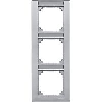 SCHNEIDER ELECTRIC Рамка 3 поста с полем для надписи M-PLAN вертикальная алюминий (MTN476360)