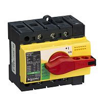SCHNEIDER ELECTRIC Выключатель-разъединитель INS80 3p красная рукоятка/желтая панель (28920)