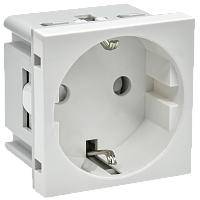 IEK PRIMER РКС-20-30-П-К Розетка с заземляющим контактом защитной шторкой и винтовым зажимом (2 модуля) белая  (PR-KK40D-RSZH-2-2-K01)