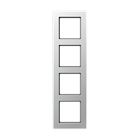 JUNG Рамка 4-я для горизонтальной/вертикальной установки  Серия- A550  Материал- термопласт. Цвет- алюми (A5584BFAL)