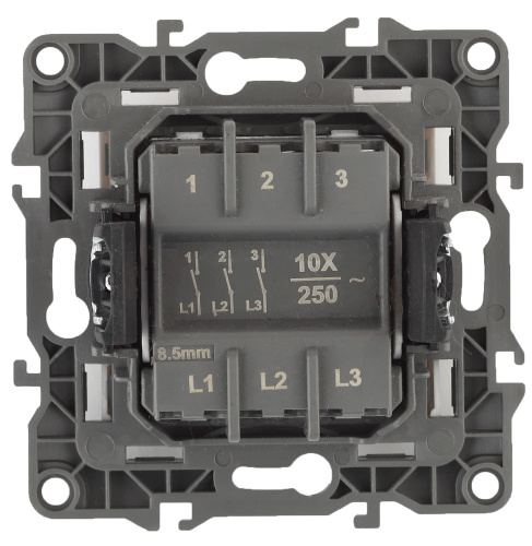 ЭРА Выключатель тройной, 10АХ-250В, , алюминий,12-1107-03 (Б0014671) фото 2