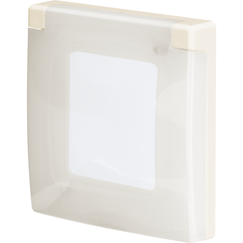 LEGRAND INSPIRIA Рамка с защитной крышкой IP44 IK07   для скрытого монтажа 1 механизма  , степень пылевлагозащиты IP44, степень ударопрочности IK07, цвет "Слоновая кость" (673921) фото 5