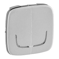 LEGRAND Valena ALLURE MyHome Play Zigbee  Лицевая панель для выключателя-радиоприемника 2-канального Алюмин (754777 )