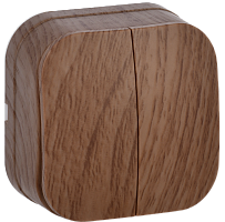 IEK GLORY Выключатель двухклавишный наружный дуб 10А (EVH20-K24-10)