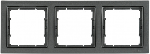 IEK РУ-3-БА Рамка трехместная квадратная BOLERO Q1 антрацит IEK  (EMB32-K95-Q1)