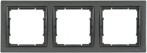 IEK РУ-3-БА Рамка трехместная квадратная BOLERO Q1 антрацит IEK  (EMB32-K95-Q1)