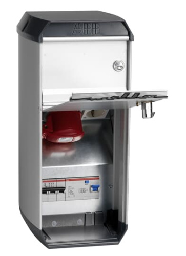 ABB Бокс с разъемами в сборе CEE 3P+N+E/АВДТ 16A 30мА CWF1416/16A две секции Schuko  (2CMA177277R1000)