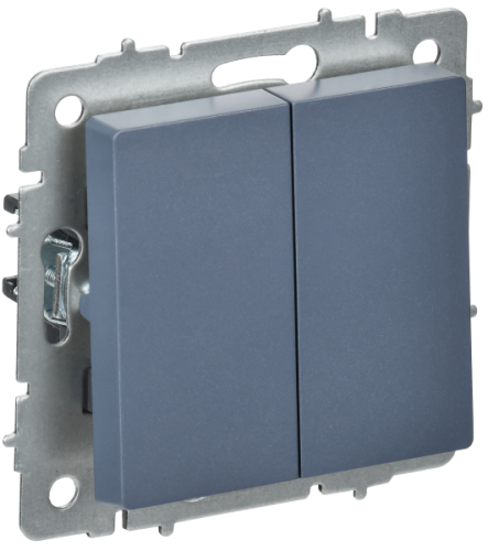 IEK BRITE Выключатель 2-клавишный перекрестный 10А ВС10-2-3-БрМ маренго  (BR-V23-0-10-K35)