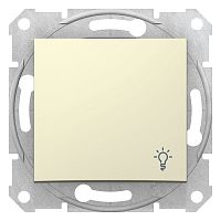 SCHNEIDER ELECTRIC Sedna Выключатель кнопочный одноклавишный символ Свет в рамку бежевый (SDN0900147)