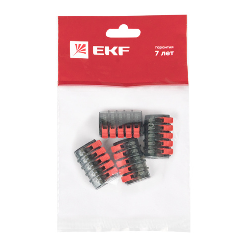 EKF Клемма СМК 221-415 5 отверстий 0.2-4.0 мм2  (4шт.) PROxima (plc-smk-221-415r) фото 2