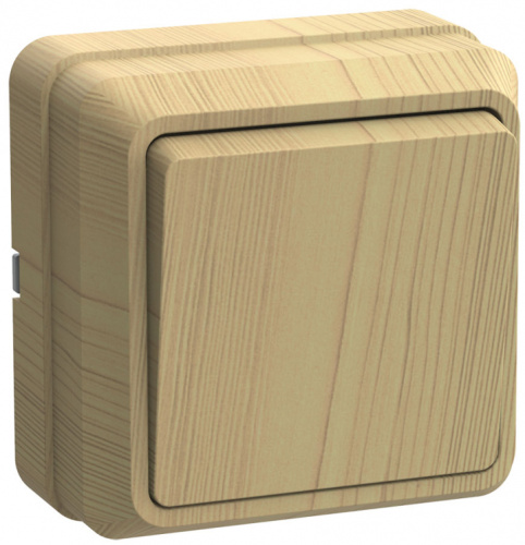 IEK ОКТАВА Выключатель одноклавишный наружный сосна 10A (EVO10-K03-10-DC)