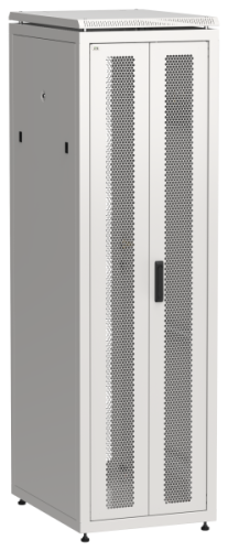 IEK Шкаф напольный сетевой 19' LINEA N 42U 600х800мм передняя распашная перфорированная дверь задняя перфорированная серый (LN35-42U68-2PP)