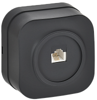 IEK GLORY Розетка для открытой установки телефонная RJ11 РТ20-ХЧм черный матовый  (ETH10-K02M)