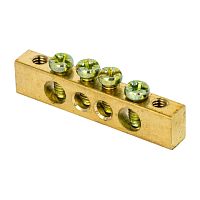 EKF Шина PEN ноль-земля 8х12мм 4 отверстия латунь крепеж по краям PROxima (sn0-125-4-k)