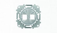 ABB Накладка для двух суппортов/разъемов типа 2017... или 2018... со стальным суппортом SKY Moon кольцо хром  (8618.2 CR)  (2CLA861820A1401)