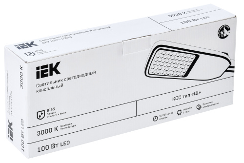 IEK Светильник светодиодный ДКУ 1004-100Ш 3000К IP65 серый  (LDKU1-1004-100-3000-K03) фото 2