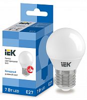 IEK Лампа светодиодная LED 7вт Е27 дневной шар ECO (LLE-G45-7-230-65-E27)