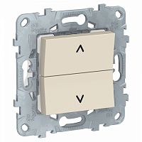 SCHNEIDER ELECTRIC Выключатель UNICA NEW для жалюзи двухклавишный кнопочный 2 х схема 4 бежевый (NU520744)