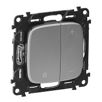 LEGRAND Valena ALLURE Светорегулятор кнопочный универсальный 400Вт без нейтрали С лицевой панелью Алюминий (752962 )