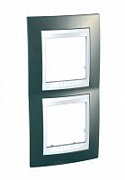 SCHNEIDER ELECTRIC UNICA-Хамелеон Рамка вертикальная 2 поста шампань/белый (MGU6.004V.824)
