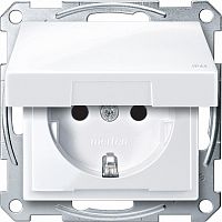 SCHNEIDER ELECTRIC Механизм розетки Schuko с крышкой белый (MTN2314-0325)