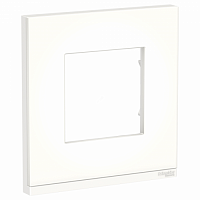 SCHNEIDER ELECTRIC Рамка UNICA PURE однопостовая горизонтальная матовое стекло/белый (NU600289)