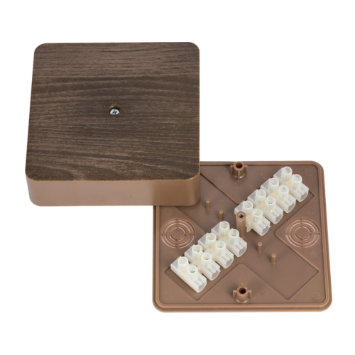 EKF Коробка разветвительная КМР-030-032кг 100х100х25 с клеммником темное дерево PROxima (plc-kmr-030-032kg-t)