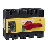SCHNEIDER ELECTRIC Выключатель-разъединитель INS125 4п красная рукоятка/желтая панель (28927)