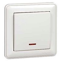 SCHNEIDER ELECTRIC Выключатель одноклавишный, с подсветкой, 10АХ, в сборе, белый (VS110-153-18)