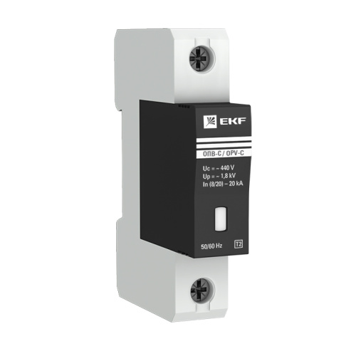 EKF Ограничитель перенапряжения импульсный однополюсный ОПВ-C 1п 20кА 400В (opv-c1)
