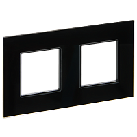 IEK SKANDY Рамка 2-местная SK-F22Bl стекло черный  (SK-M22-G-K02)