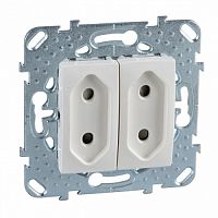 SCHNEIDER ELECTRIC UNICA Розетка двойная в рамку без заземления со шторками 10А бежевая (MGU5.3131.25ZD)