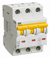 IEK Выключатель автоматический трехполюсный 63А С ВА47-60 6кА (MVA41-3-063-C)