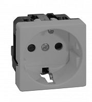 SIMON Розетка 2P+E Schuko со шторками, винтовой зажим, 16А 250В, S27, серый (27472-67)