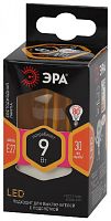 ЭРА Лампа светодиодная F-LED P45-9w-827-E27   (филамент, шар, 9Вт, тепл, E27)  (10/100/4000)  (Б0047023)