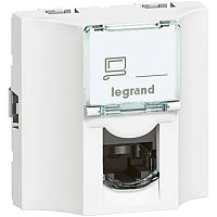 LEGRAND Mosaic Розетка компьютерная RJ45 проходная категория 6а STP белый (078628 )