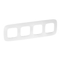 LEGRAND Valena ALLURE Рамка 4 поста тиснение белое универсальная (754374 )
