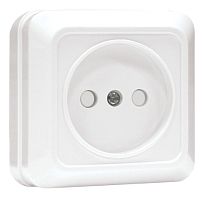 EKF Рим Розетка 10А без заземления со шторками белая (ENR10-022-100)