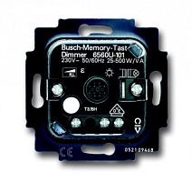 ABB Механизм клавишного светорегулятора для ламп накаливания и НВ галогенных ламп с индуктивным трансформатором 20-500 Вт/ВА  (6560 U-101-500)  (2CKA006560A1207)