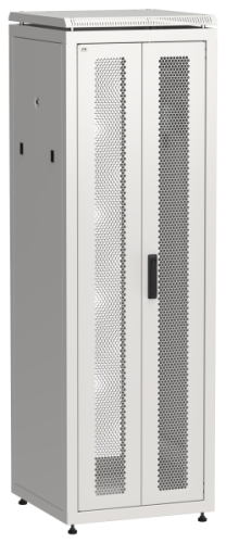 IEK Шкаф напольный сетевой 19' LINEA N 38U 600х600мм передняя распашная перфорированная дверь задняя перфорированная серый (LN35-38U66-2PP)