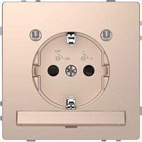 SCHNEIDER ELECTRIC Розетка D-Life 16А с заземляющим контактом и LED модул мшампань SD (MTN2304-6051)