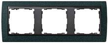 SIMON Рамка на 3 поста, S82, зеленая текстура - графит (82834-65)