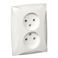 SCHNEIDER ELECTRIC ДУЭТ Розетка двойная без заземления шампань (WDE000420)