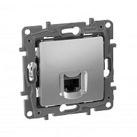 LEGRAND ETIKA Розетка компьютерная RJ45 категория 6 UTP алюминий (672453 )