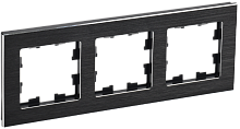 IEK BRITE Рамка 3-мест. РУ-3-1-БрЧ металл черн. IEK (BR-M32-M-K02)