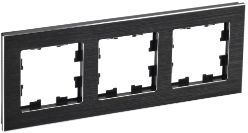 IEK BRITE Рамка 3-мест. РУ-3-1-БрЧ металл черн. IEK (BR-M32-M-K02)