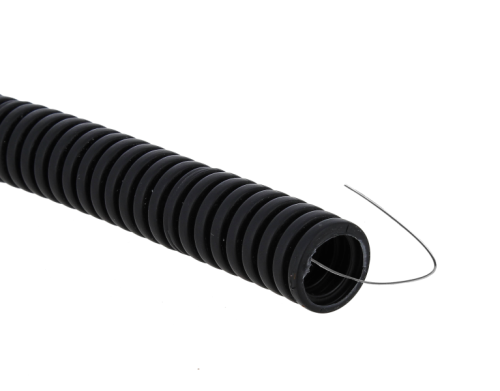 EKF Труба гофр. ПВХ с протяжкой d32 мм (50 м) черная -Plast (tg-z-32-50-black)