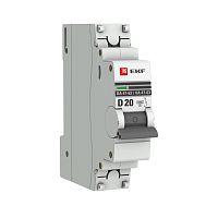 EKF Автоматический выключатель ВА 47-63 6кА 1P 20А  (D)  PROxima (mcb4763-6-1-20D-pro)
