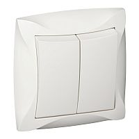 SCHNEIDER ELECTRIC ДУЭТ Выключатель двухклавишный белый (WDE000152)