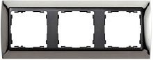 SIMON Рамка на 3 поста, S82, вороненая сталь - графит (82834-67)